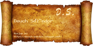 Deuch Sándor névjegykártya